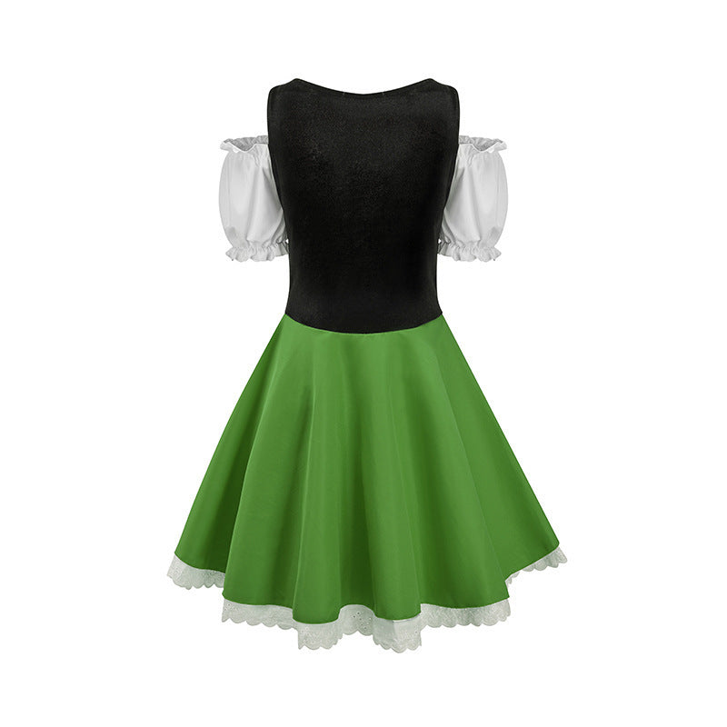 Damen nan traditionelles Dirndlkleid mit Schnürcorsage und Carmenärmeln Drune