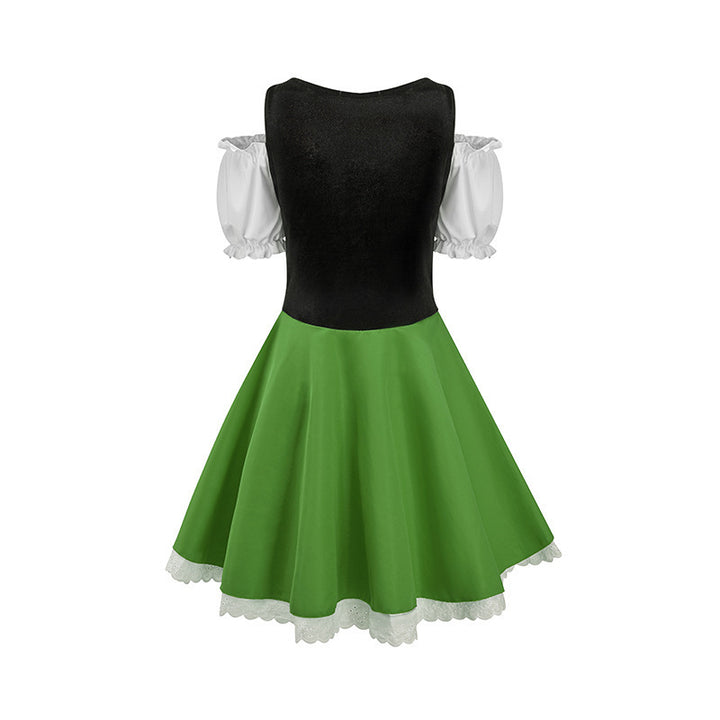 Damen nan traditionelles Dirndlkleid mit Schnürcorsage und Carmenärmeln Drune