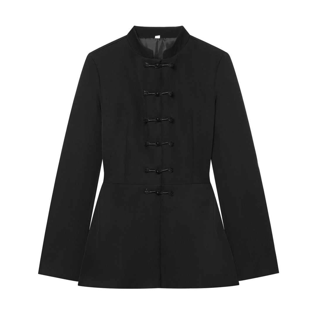 Damen Jacke mit Stehkragen und chinesischen Knebelverschlüssen Drune