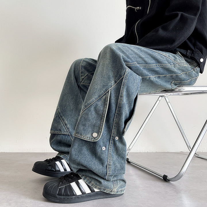 Damen Weitgeschnittene Jeans mit kreativem Design Drune