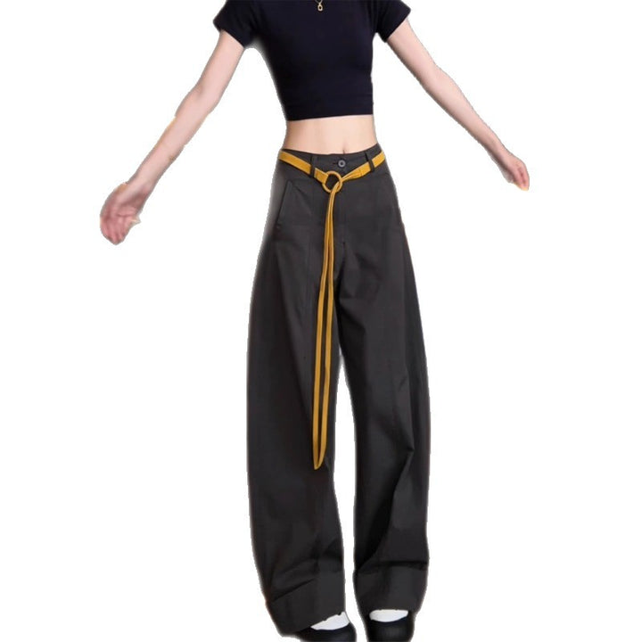 Damen Weite Baumwollhose mit Statement-Gürtel Drune