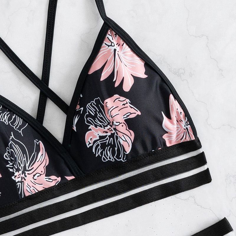 Damen Hochwertiger Bikini mit floralem Muster Drune