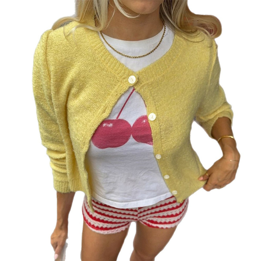 Damen nan kurze Bouclé-Cardigan im Vintage-Stil mit Perlmuttknopfleiste und kastiger Passform Drune