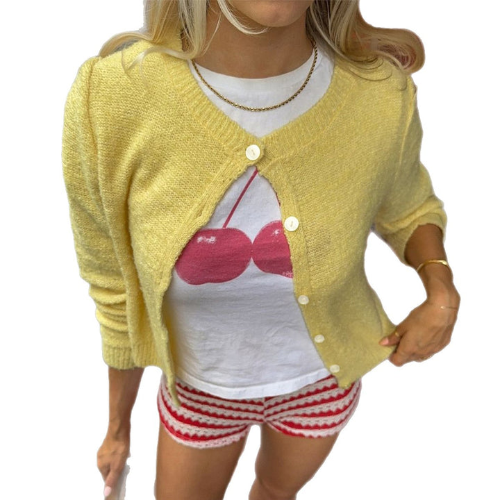Damen nan kurze Bouclé-Cardigan im Vintage-Stil mit Perlmuttknopfleiste und kastiger Passform Drune