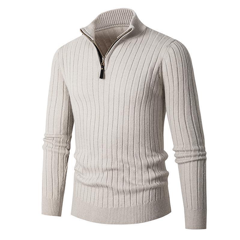 Herren Pullover mit Stehkragen und strukturiertem Rippdesign Drune