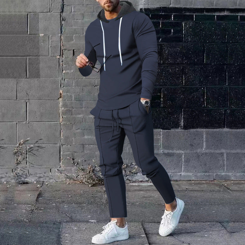 Herren nan zweiteiliges Kapuzen-Lounge-Set mit schmal geschnittenem Kapuzenpullover und tapered Jogginghose Drune