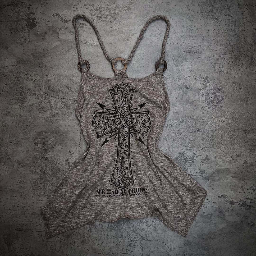 Damen Tanktop mit kreativem Kreuzdesign Drune