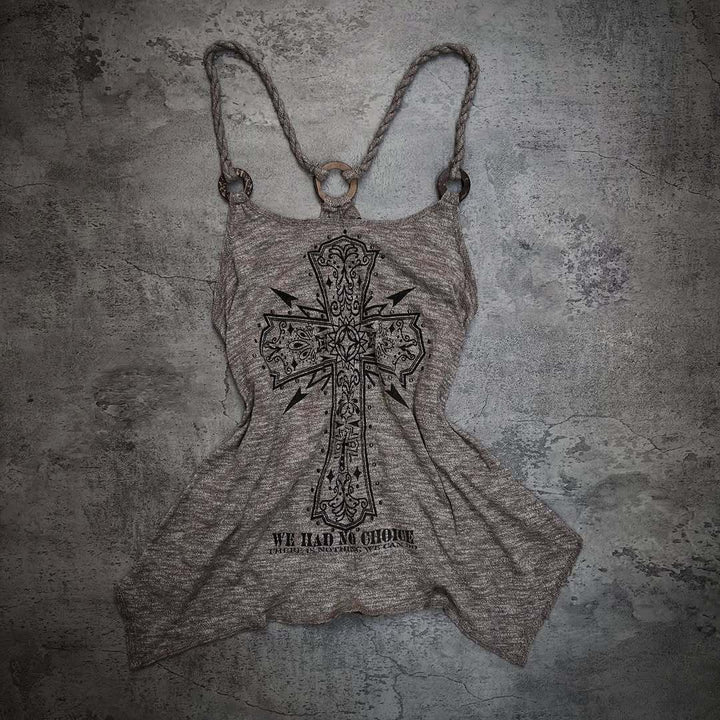 Damen Tanktop mit kreativem Kreuzdesign Drune