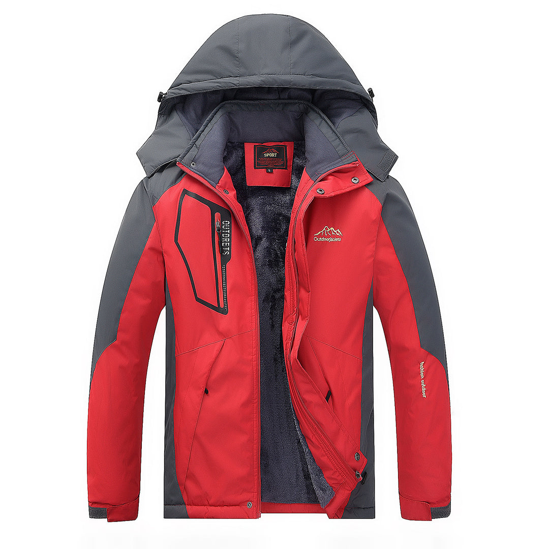 Herren Wasser- und winddichte Outdoorjacke mit wärmender Fleece-Innenlage und abnehmbarer Kapuze Drune
