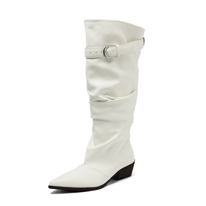 Damen Modische Overknee-Stiefel mit modischem Wickeldesign Drune