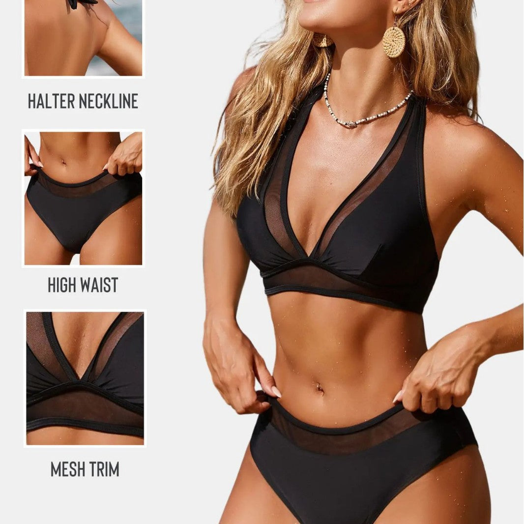 Damen Transparenter Bikini mit raffinierter Schnittführung Drune