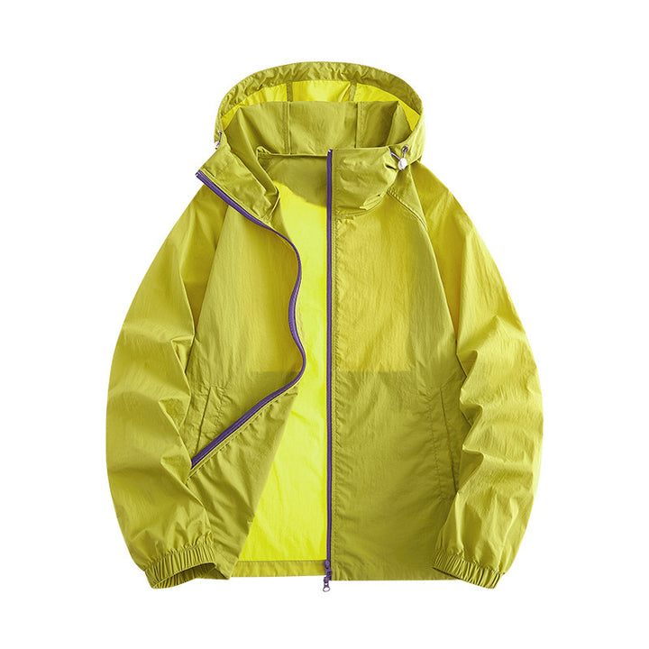 Damen Winddichte Sportjacke mit verstellbarer Kapuze