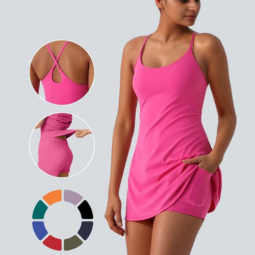 Damen Sportliches Tankini mit modischem Einsatz und Taschen Drune