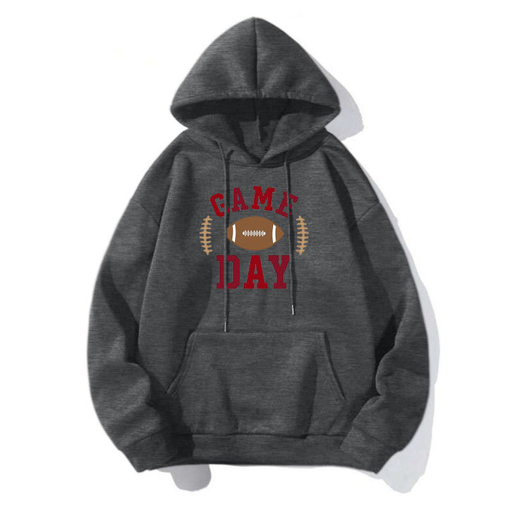 Damen Sportlicher Kapuzenpullover mit Football-Motiv Drune