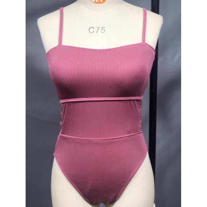 Damen Einteiler Badeanzug mit elegantem Rippendesign und figurschmeichelnder Silhouette Drune