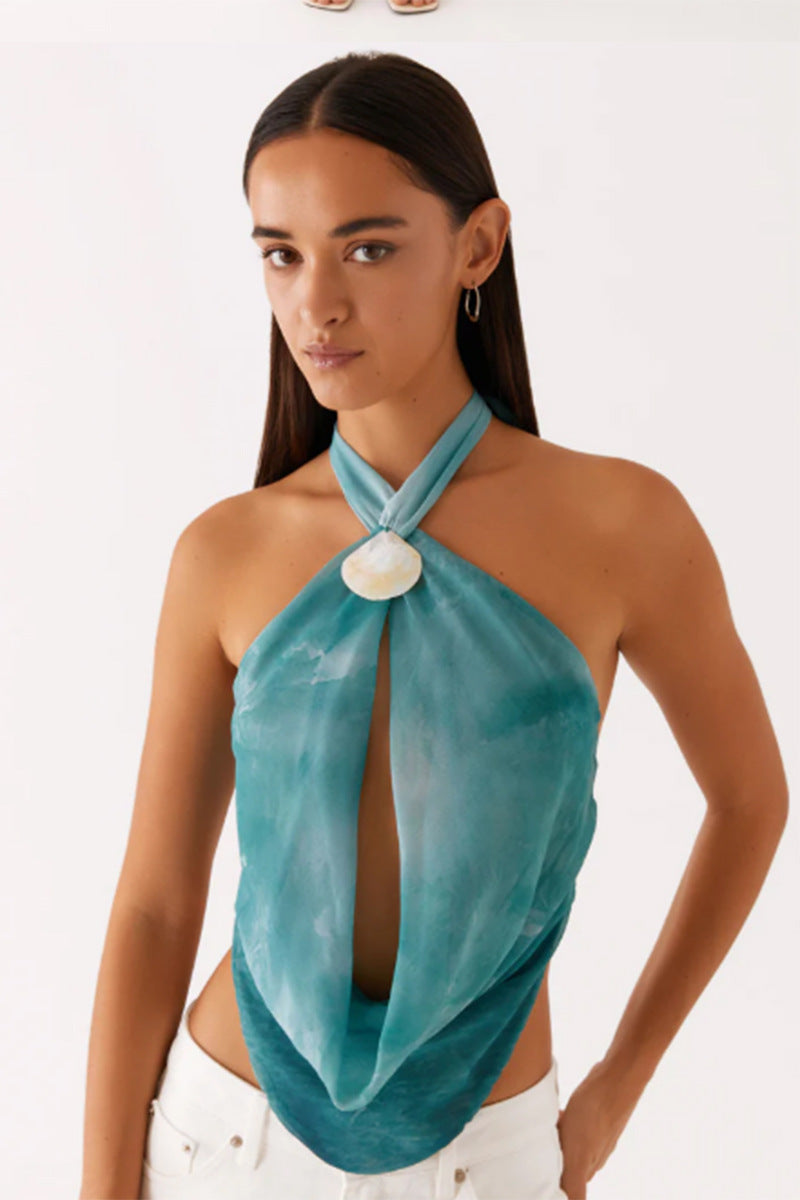 Damen Halstopp im angesagten Wickel-Design mit hochwertigem Details Drune
