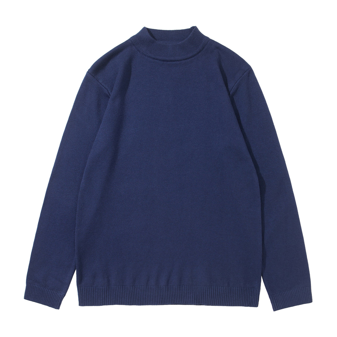 Unisex Minimalistischer Feinstrick-Mockneck mit extra breitem Rippsaum Drune