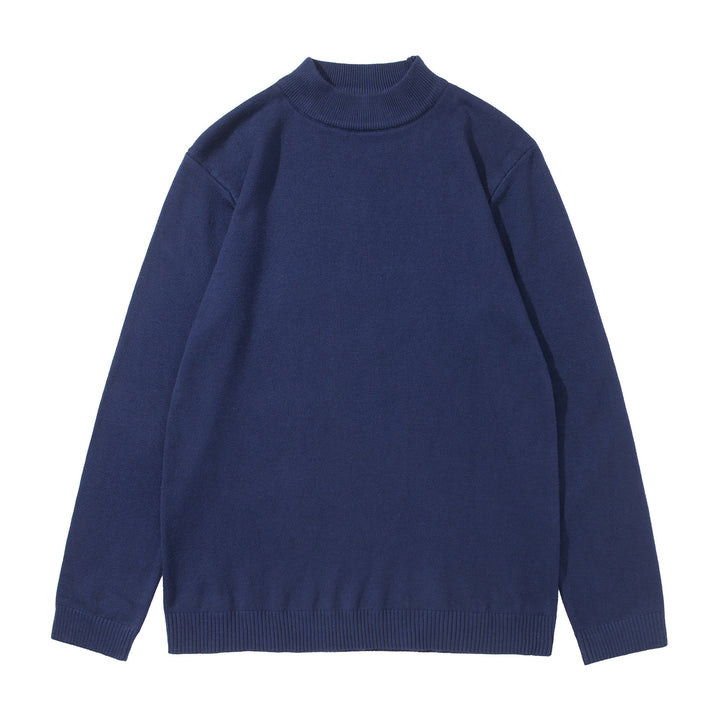 Unisex Minimalistischer Feinstrick-Mockneck mit extra breitem Rippsaum Drune