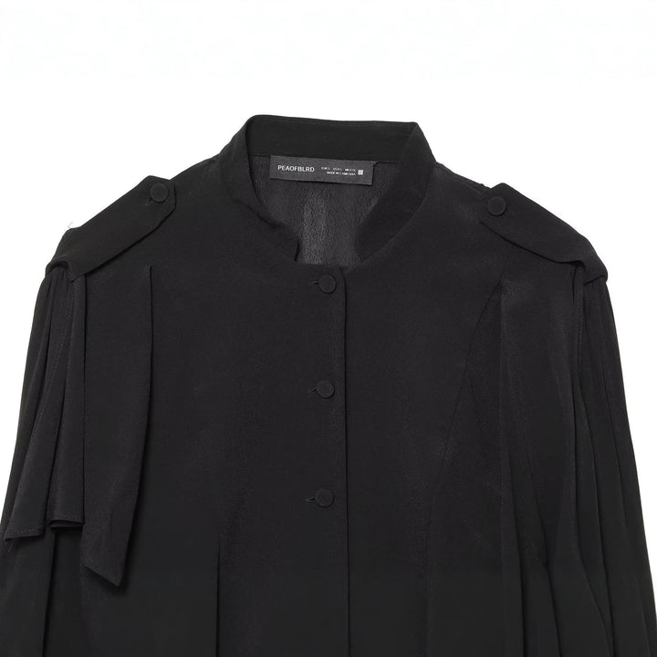Damen Kurzjacke mit Lagenvolants, Stehkragen und verdeckter Knopfleiste Drune