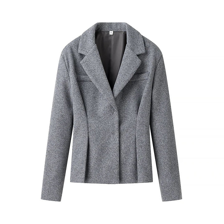 Damen nan tailliertes Zweiteiler-Blazer- und Midirock-Set mit Wiener Nähten und plisseeartigem Faltenwurf Drune