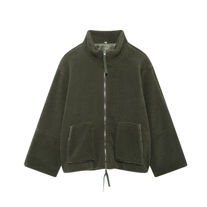 Damen Fleecejacke mit hohem Kragen und Reißverschluss Drune