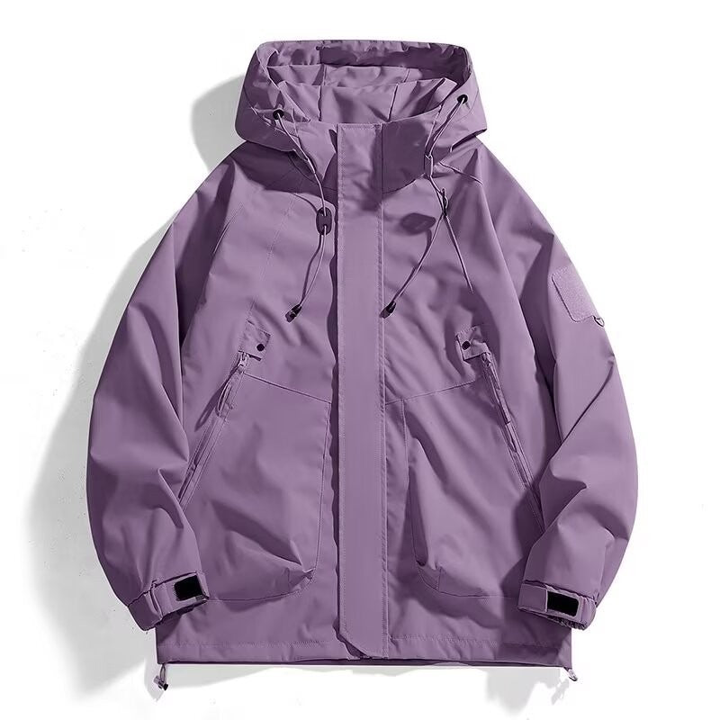 Herren Urbaner Utility-Softshellparka mit Kordelzug, Velcro-Ärmeln und verdeckten Reißverschlüssen Drune