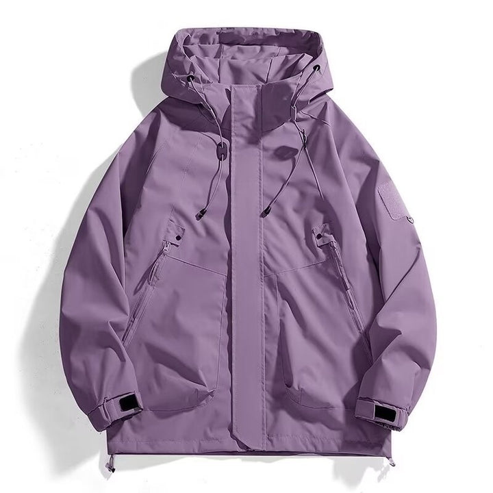 Herren Urbaner Utility-Softshellparka mit Kordelzug, Velcro-Ärmeln und verdeckten Reißverschlüssen Drune