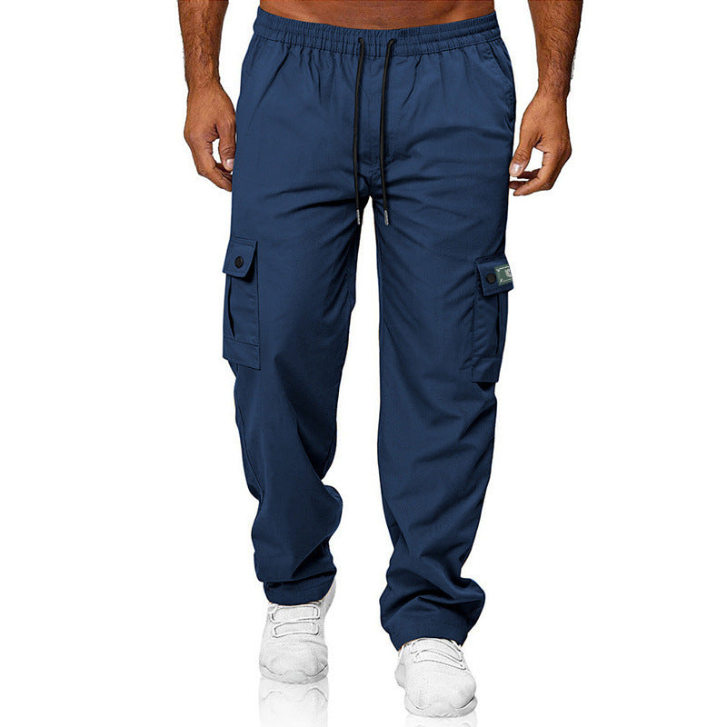 Herren Cargohose mit elastischem Bund, Kordelzug und Multifunktions-Taschen Drune