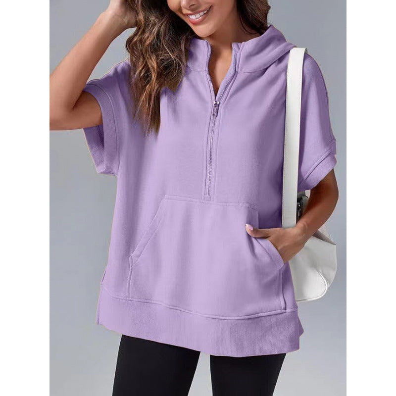 Damen Lässiger Kapuzenpullover mit Reißverschluss und praktischen Taschen Drune