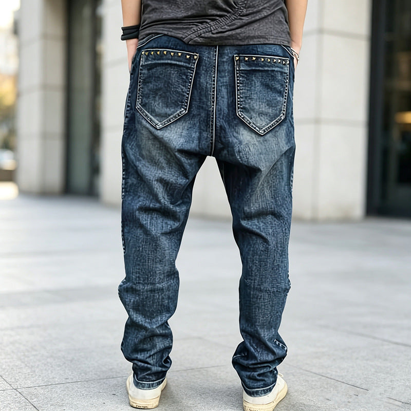 Herren Bequeme Cargo Jeans mit seitlichen Taschen Drune