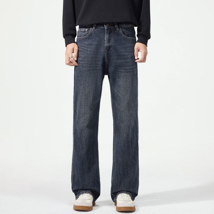 Herren Weitgeschnittene Denimjeans mit mittlerer Leibhöhe und Used-Optik Drune
