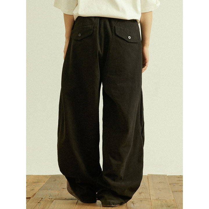 Herren Weite Baggy-Cargo-Hose mit Faltendetails und elastischem Bund Drune