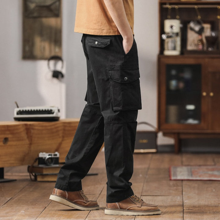 Herren Robuste Relaxed-Fit Cargohose mit verstärkten Knien und Mehrfach-Taschen Drune