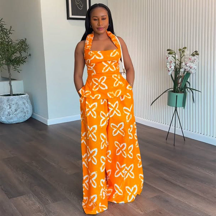 Damen Maxikleid mit breitem Trager und praktischen Seitentaschen Drune
