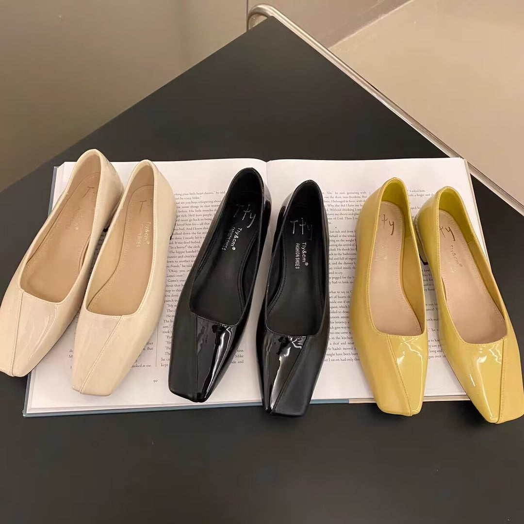 Damen Elegante Ballerina-Schuhe mit glänzendem Obermaterial und komfortabler Innensohle Drune