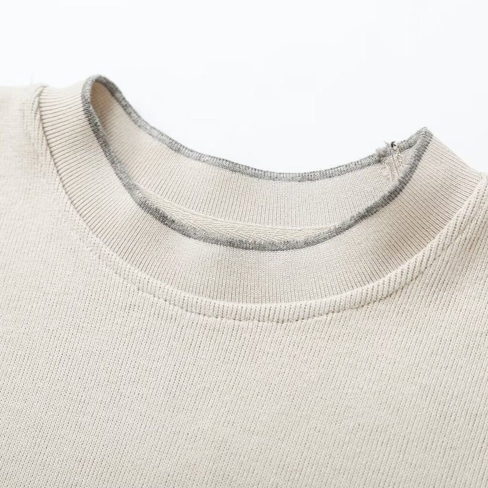 Damen Boxy-Rippstrick-Pullover mit Rundhalsausschnitt Drune