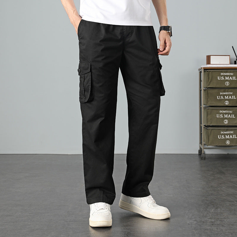 Herren Lässige Canvas-Cargohose mit großen Klappentaschen, Relaxed Fit & verstärkten Nähten Drune