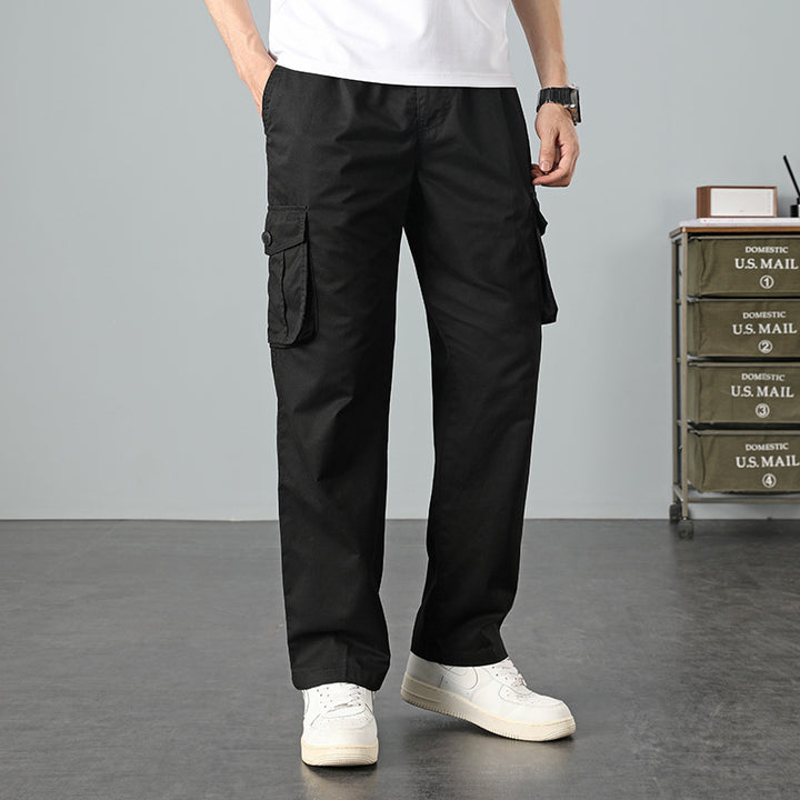 Herren Lässige Canvas-Cargohose mit großen Klappentaschen, Relaxed Fit & verstärkten Nähten Drune