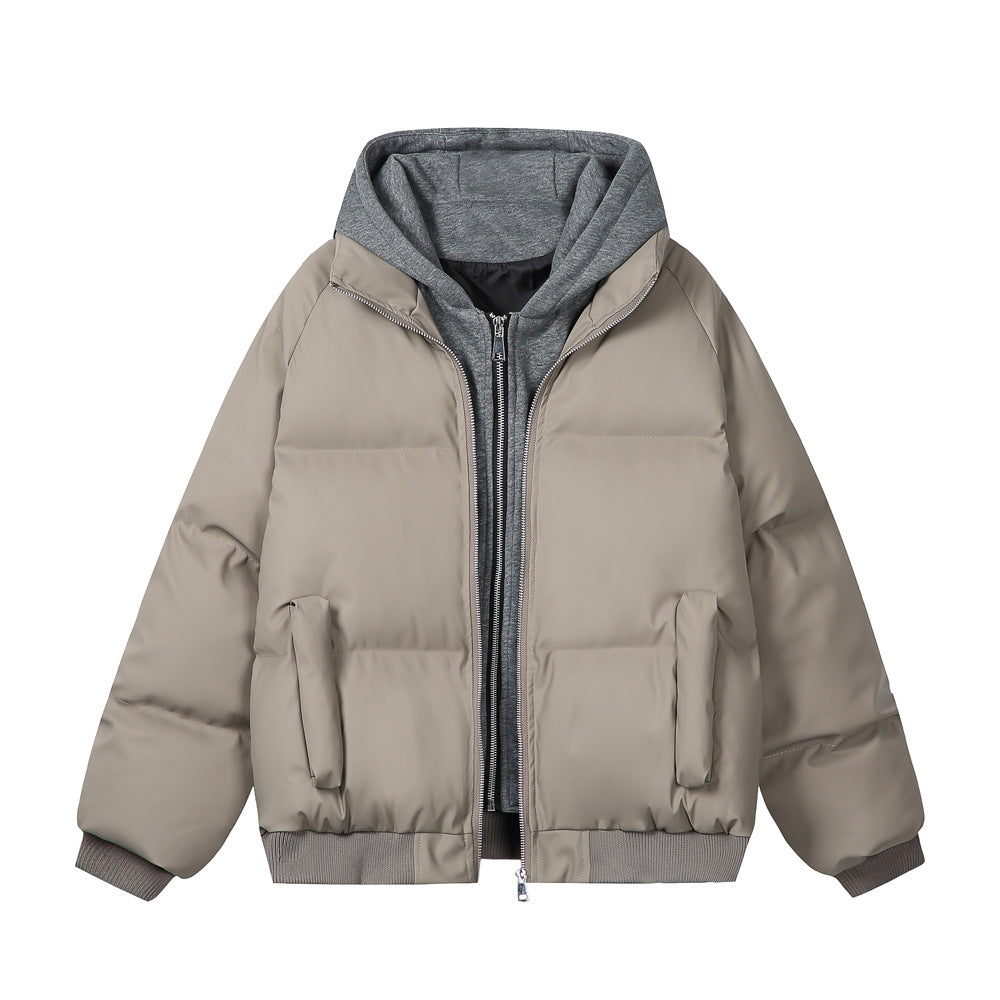 Damen Modische Steppjacke mit abnehmbarer Kapuze Drune