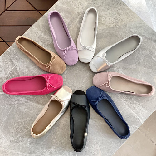 Damen Flache Ballerinas mit zierlichem Schleifenakzent Drune