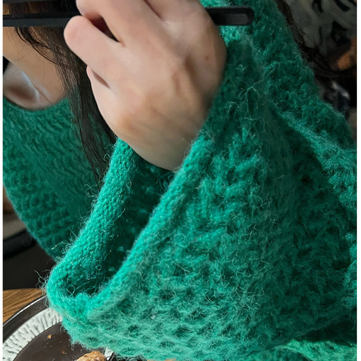 Damen Grob gestrickter Oversize-Pullover mit weitem Schnitt Drune