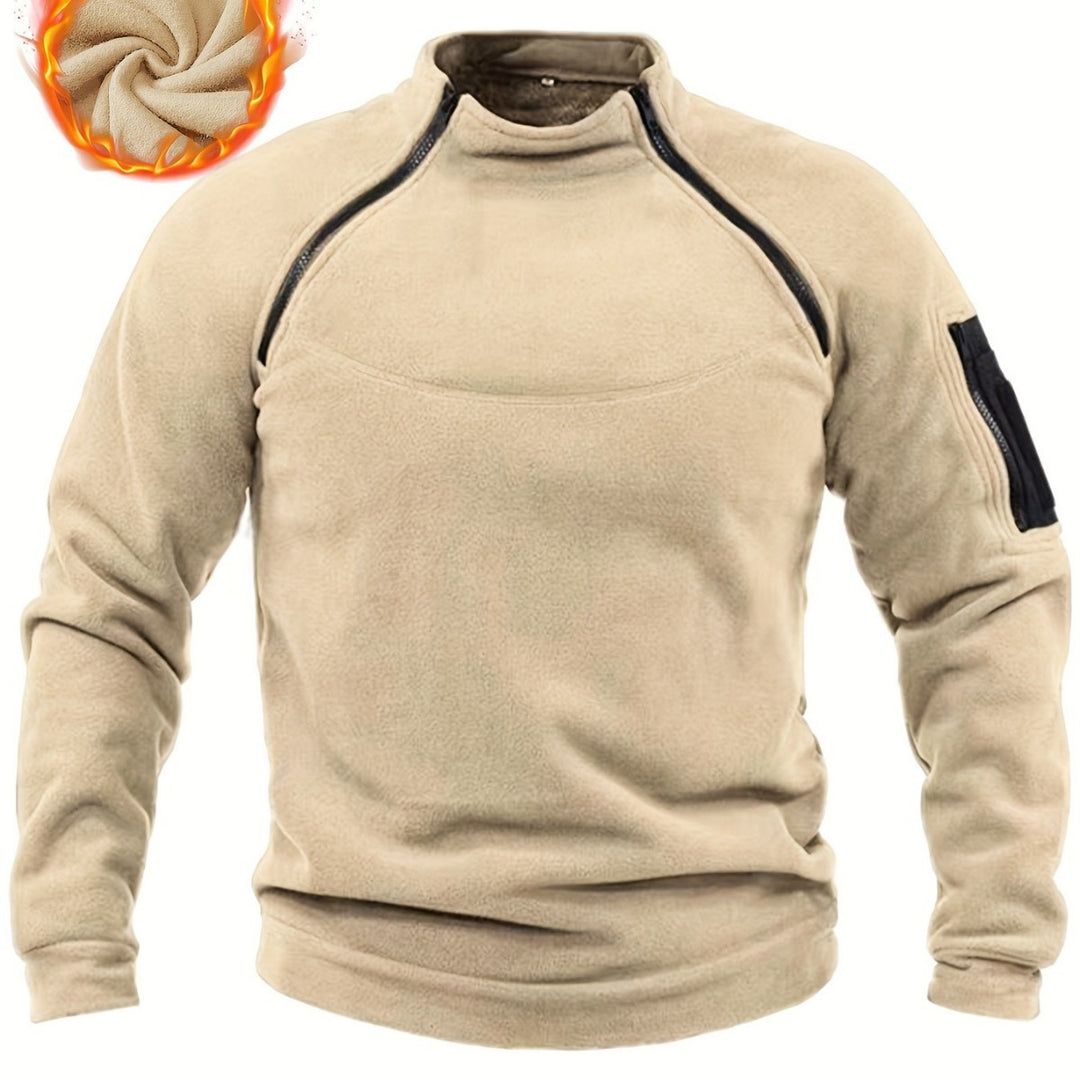 Herren Thermo-Fleecepullover mit Schulter-Reißverschlüssen & Ärmeltasche Drune