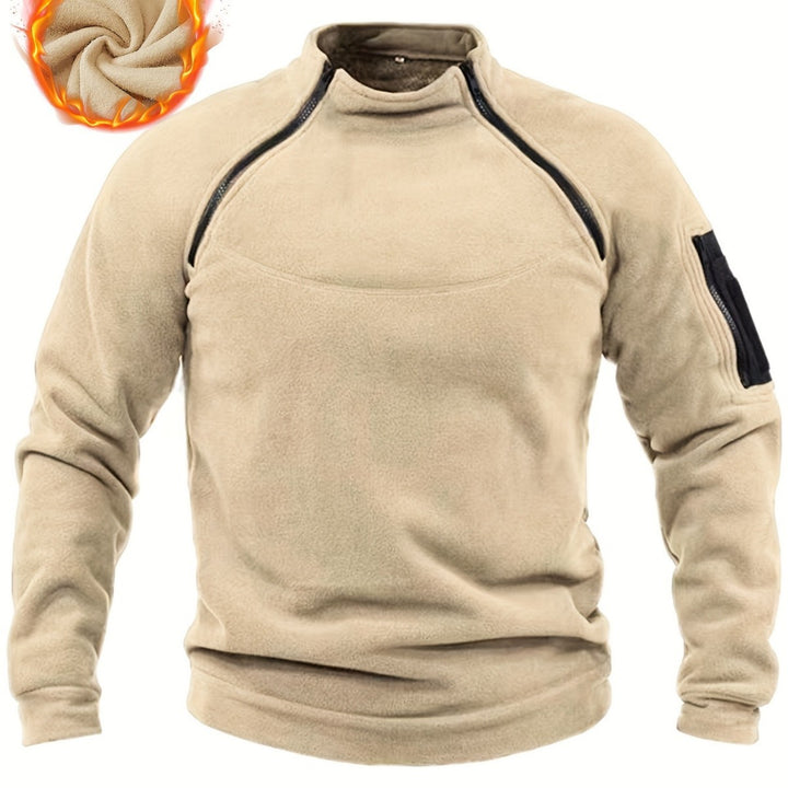 Herren Thermo-Fleecepullover mit Schulter-Reißverschlüssen & Ärmeltasche Drune