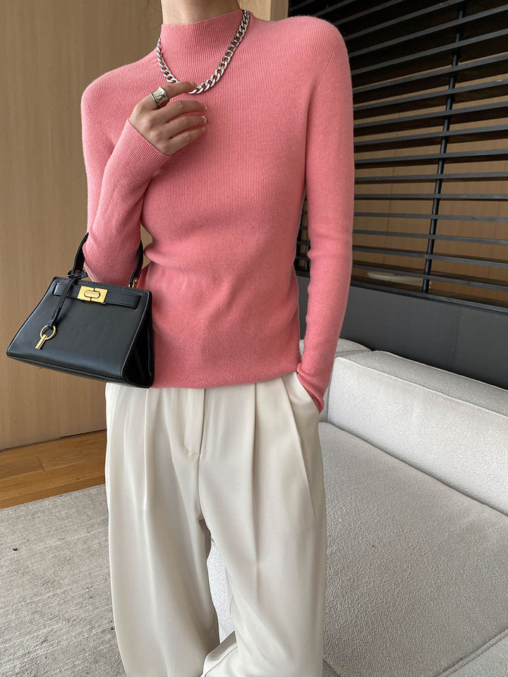 Damen Feinstrickpullover mit hohem Kragen und eleganter Passform Drune