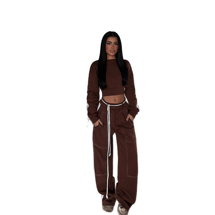 Damen lässiges Crop-Set aus bequemer Baumwolle Drune