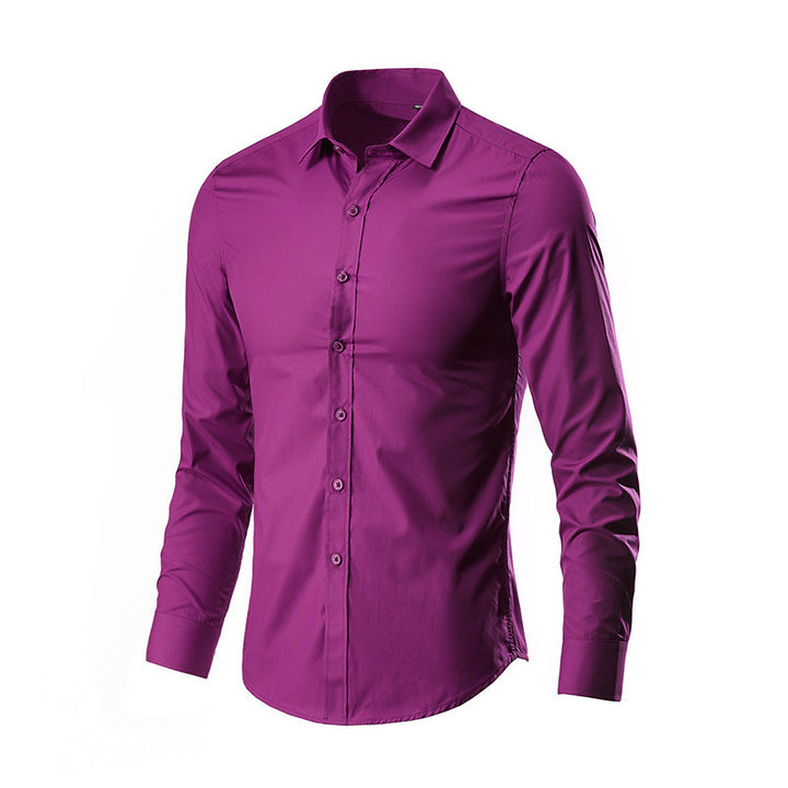 Herren nan Slim-Fit Businesshemd aus Stretch-Baumwollmix mit Kentkragen Drune