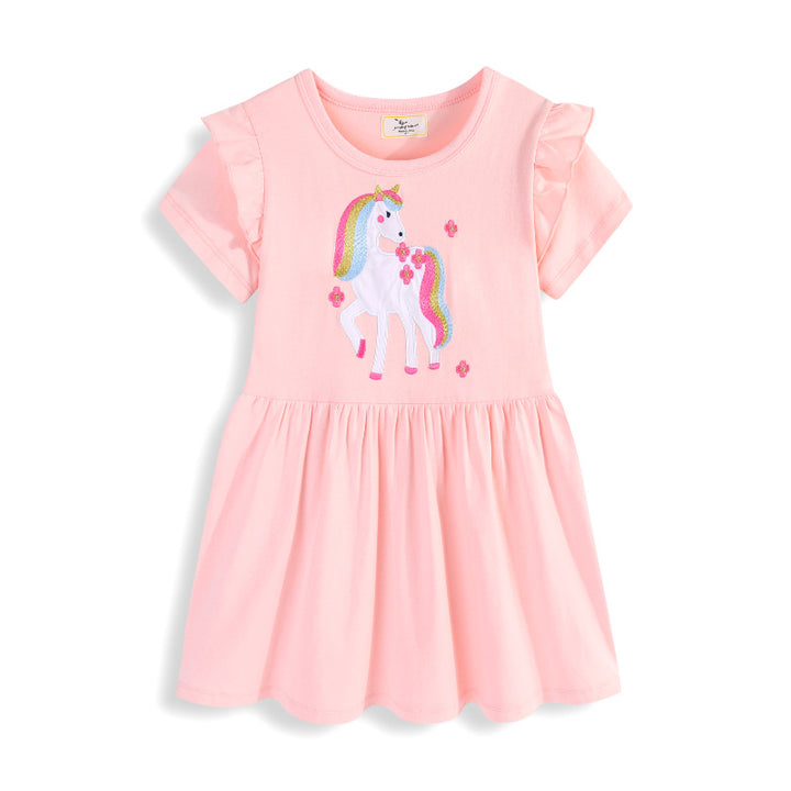 Mädchen Tüllkleid mit niedlichem Einhornmotiv Drune