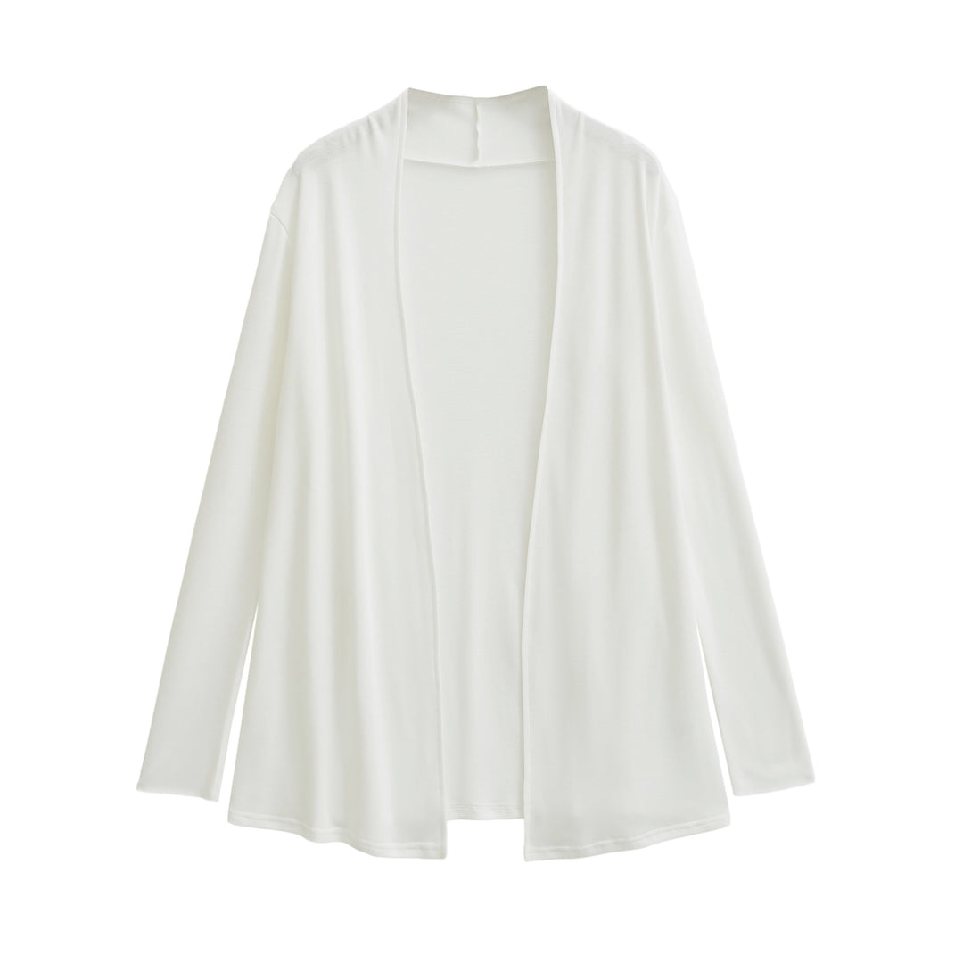 Damen Offener fließender Jersey-Cardigan mit Wasserfallkante Drune