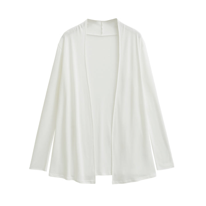 Damen Offener fließender Jersey-Cardigan mit Wasserfallkante Drune
