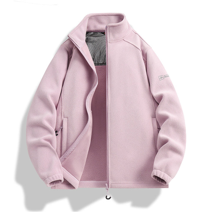 Herren Fleecejacke mit Stehkragen, Windabweisender Microfleece und Reißverschlusstaschen Drune